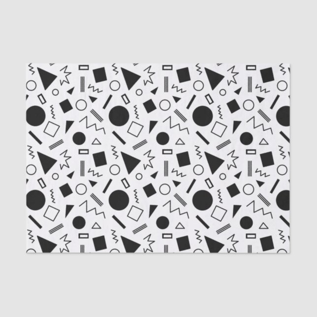 Retro Geometric Shapes Pattern Tissue Paper (Front)