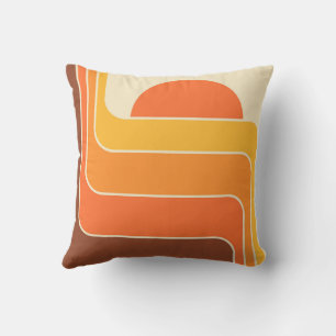 Retro Geometric Sun Design Cushion