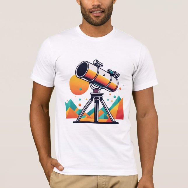 Retro geometric telescope - Retro vintage  T-Shirt (Front)