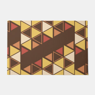 Retro Geometric Triangles Autumn Doormat