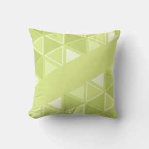 Retro Geometric Triangles Chartreuse Cushion