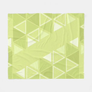 Retro Geometric Triangles Chartreuse Fleece Blanket