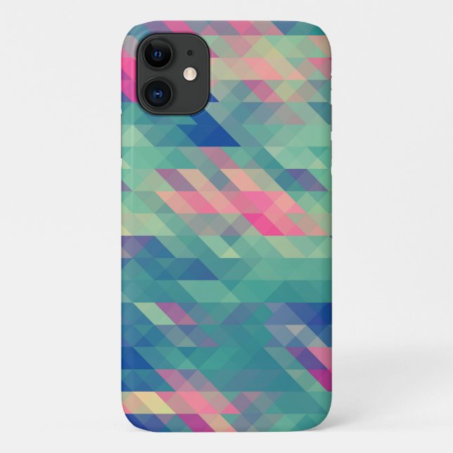Retro Geometric Triangles Pattern Galaxy Case (Back)