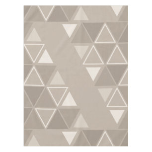 Retro Geometric Triangles Taupe Tablecloth