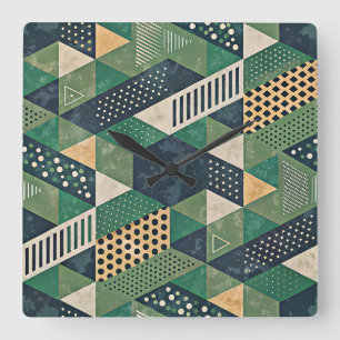 Retro Geometric Wall Clock