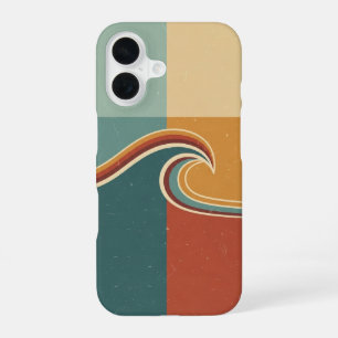 Retro Geometric Wave iPhone 16 Case