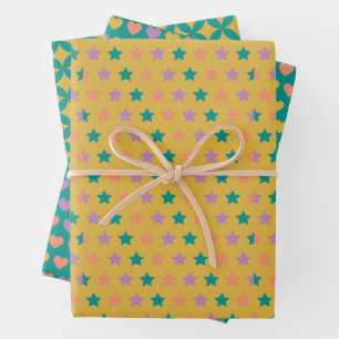retro geometric wrapping paper 