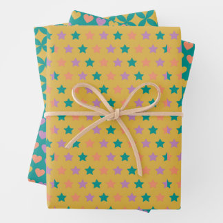 retro geometric wrapping paper