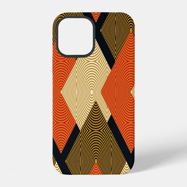 Retro Geometrical Squares: Vintage Pattern. iPhone Case (Back)