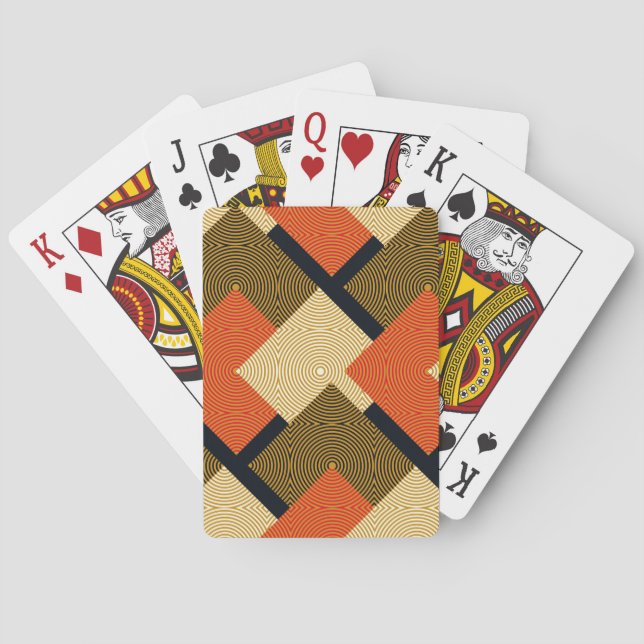 Retro Geometrical Squares: Vintage Pattern. Playing Cards (Back)