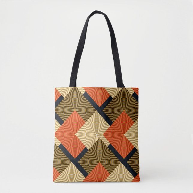 Retro Geometrical Squares: Vintage Pattern. Tote Bag (Front)