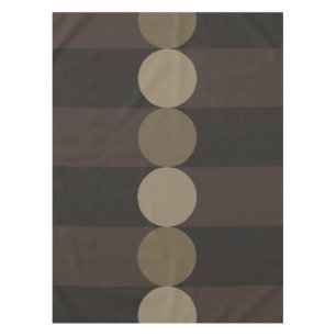 Retro Geometry Stripes Circles Black Gold Tablecloth
