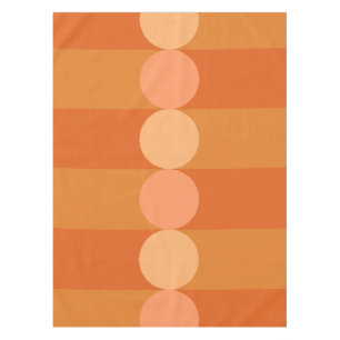 Retro Geometry Stripes Circles Orange Tablecloth