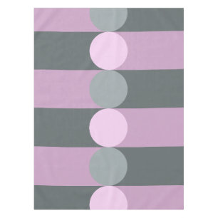 Retro Geometry Stripes Circles Purple Grey Tablecloth