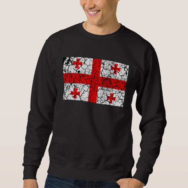 Retro Georgia Flag Country Independence Men Women  Sweatshirt (Front)