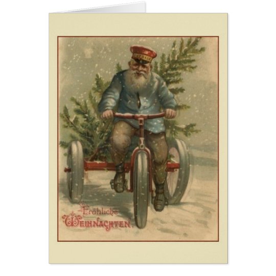 Retro German Fröhliche Weihnachten Christmas Card