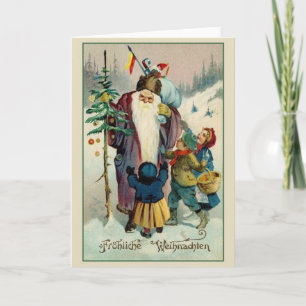 Retro German Fröhliche Weihnachten Christmas Card