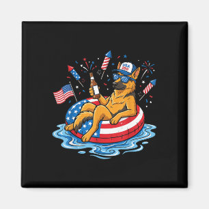 Retro german shepherd beer usa 250th anniversary magnet
