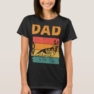 Retro German Shepherd Dad Gsd Daddy Dog Owner Fath T-Shirt