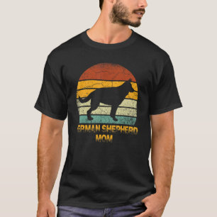 Retro German Shepherd Mum Doxie Dog Owner Mother T-Shirt
