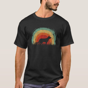 Retro German Shepherd Vintage Rainbow Dog Men Wome T-Shirt