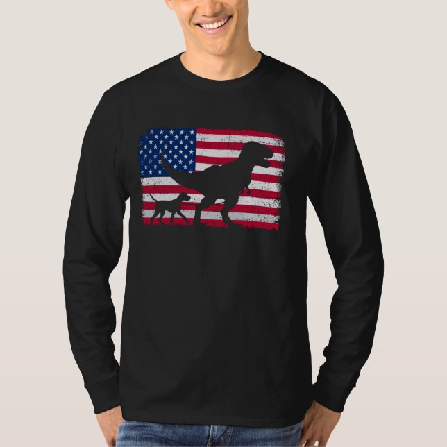 Retro German Shorthaired Pointer 4th of July Ameri T-Shirt (Front)