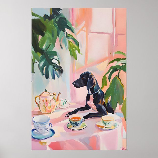 Retro German Shorthaired Pointer Poster, German Poster (Front)