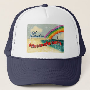 Retro Get Married in Massachusetts Trucker Hat