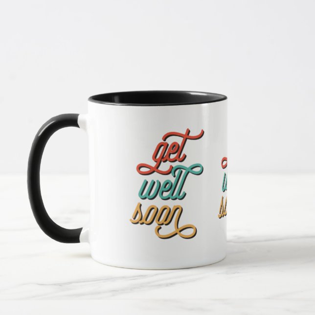 Retro Get Well Soon Typography Coffee  Mug (Left)