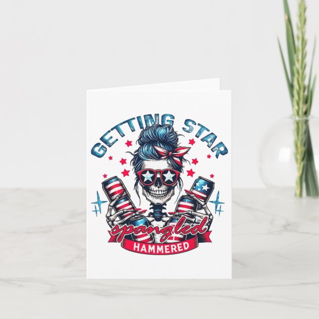 Retro Getting Star Spangled Hammered America 4th O Card (Front)