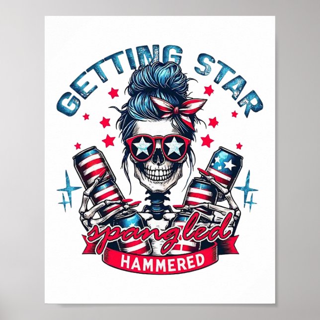 Retro Getting Star Spangled Hammered America 4th O Poster (Front)