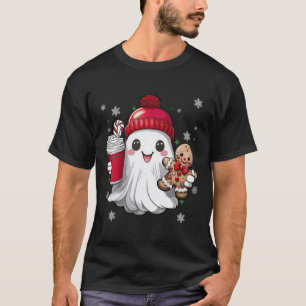 Retro Ghost Beanie Christmas Holiday Xmas Coffee G T-Shirt