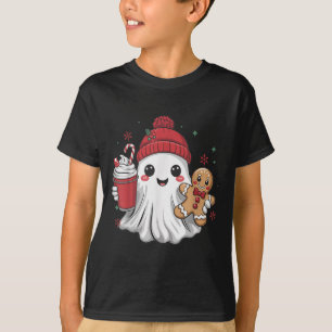 Retro Ghost Beanie Christmas Holiday Xmas Coffee G T-Shirt