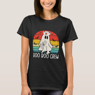 Retro Ghost Boo Boo Crew Women Nurses Fun Hallowee T-Shirt