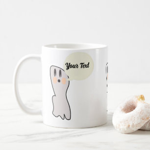 Retro Ghost Boo Name Message Halloween Coffee Mug
