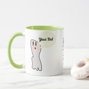 Retro Ghost Boo Name Message Halloween  Mug