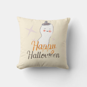 Retro Ghost Doodle Halloween Design    Cushion