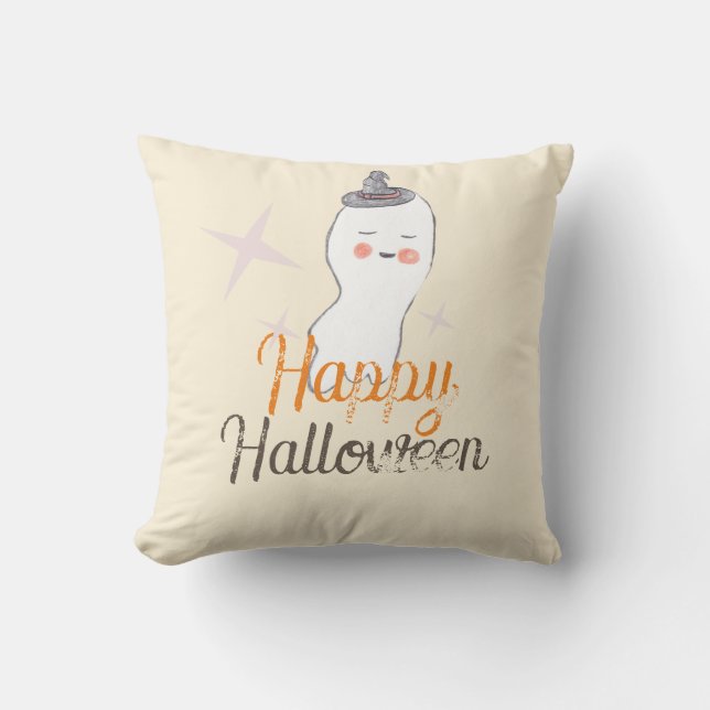 Retro Ghost Doodle Halloween Design    Cushion (Front)
