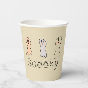 Retro Ghost Hand Lettering Spooky Paper Cups