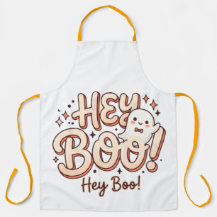 Retro Ghost "Hey Boo!" Halloween Apron