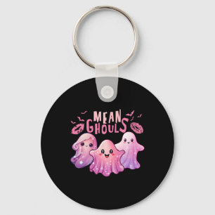 Retro Ghost Mean Ghouls Fun Halloween  Spooky Seas Key Ring