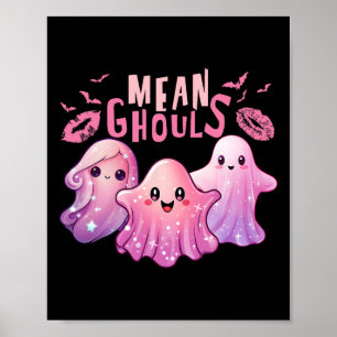 Retro Ghost Mean Ghouls Fun Halloween Spooky Seas Poster