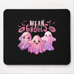 Retro Ghost Mean Ghouls Fun Halloween Spooky Seaso Mouse Pad