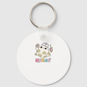 Retro Ghost Nurse Halloween Design Classic T-Shirt Key Ring