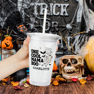 Retro Ghost One Halloween Boy 1st Birthday Acrylic Tumbler