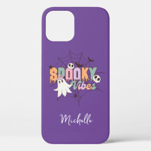 Retro Ghost Spooky Vibes Personalised iPhone 12 Case