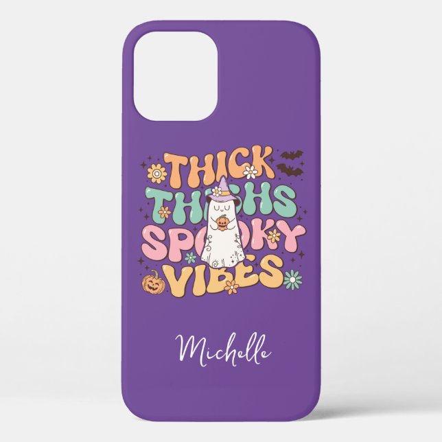 Retro Ghost Thick Thighs Spooky Vibes Personalised Case-Mate iPhone Case (Back)