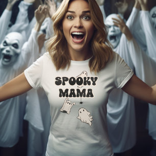 Retro Ghosts Spooky Mama Halloween T-Shirt