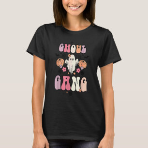 Retro Ghoul Gang Ghost Boo Floral Spooky Vibes Hal T-Shirt