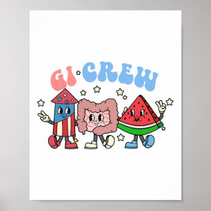 Retro Gi Crew 4th Of July Nurse Practitioner Gastr Poster